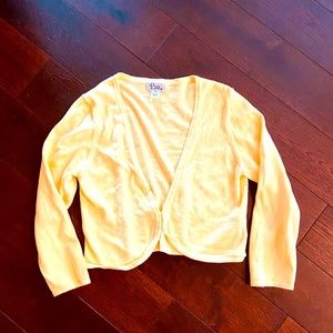Lilly Pulitzer Yellow Cropped Cardigan sz M